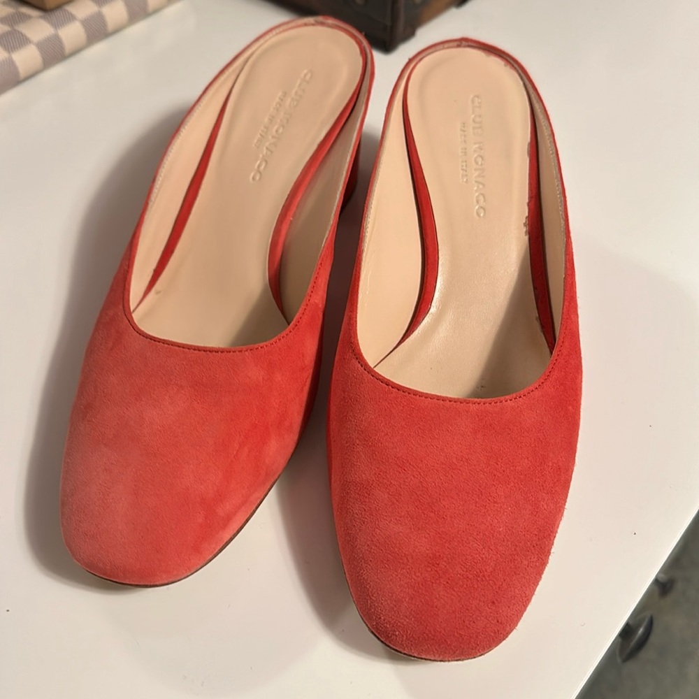 Club Monaco pink suede mules made in Italy size 40